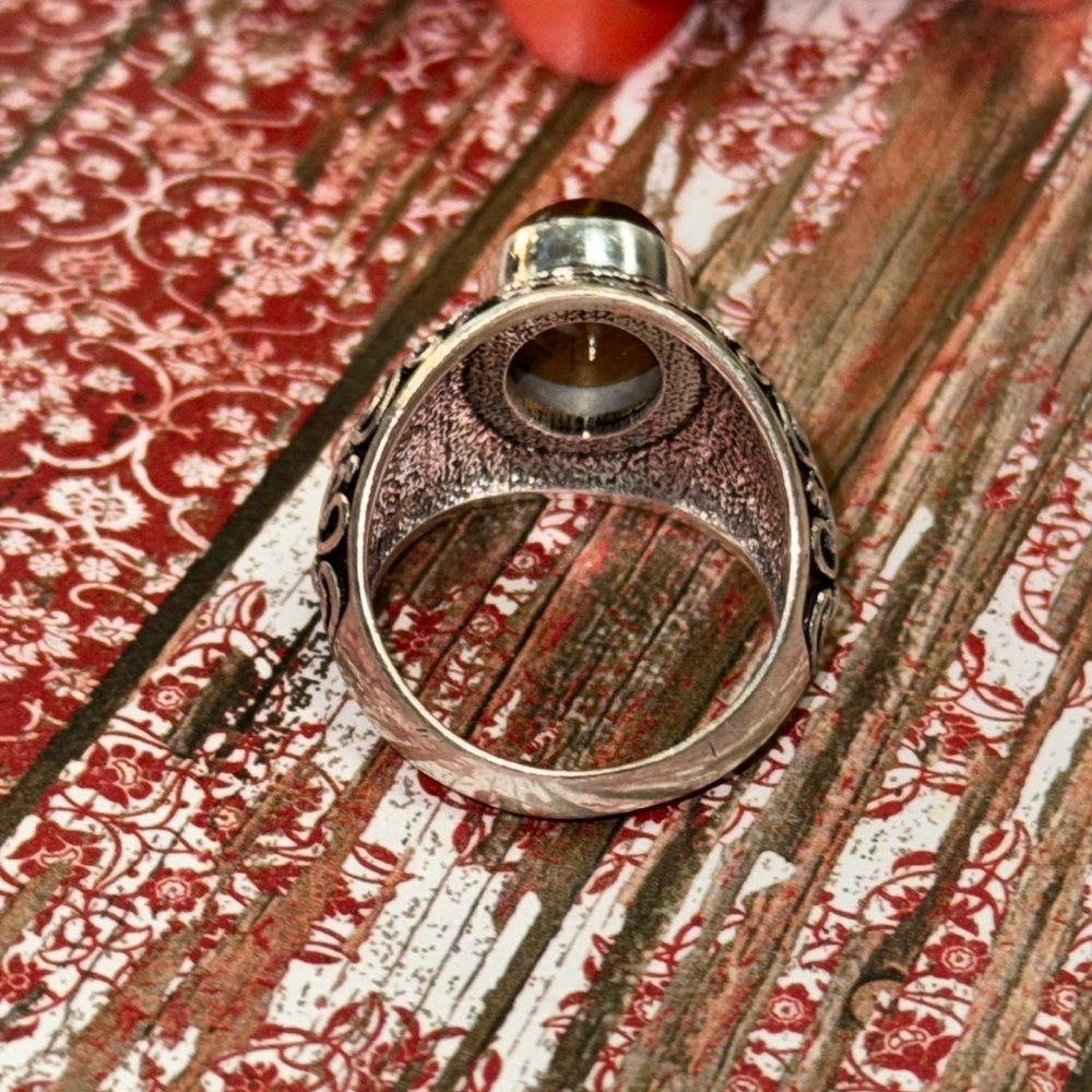 Silver Tiger Eye Silver Ring - image 7